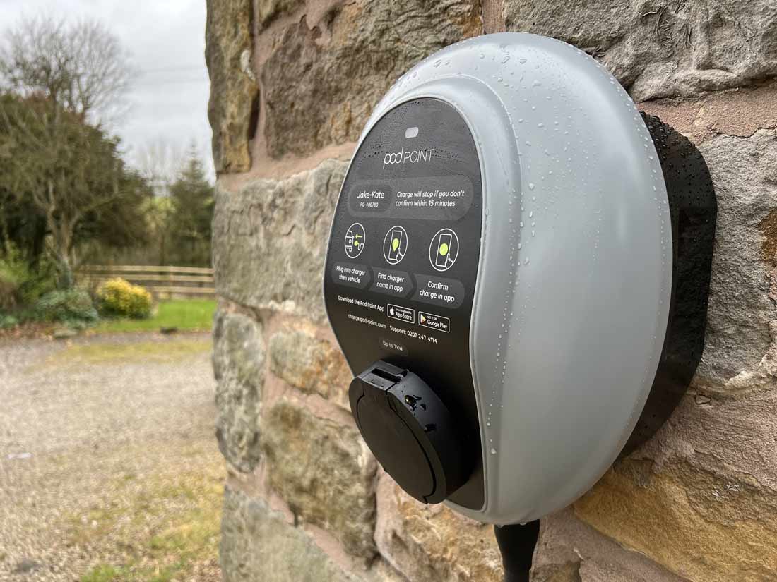 electric car charging in ford wetley cottage in peak district